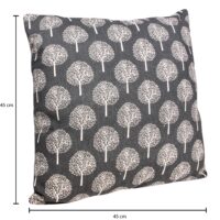 Maat antraciet kussenhoes met boomprint