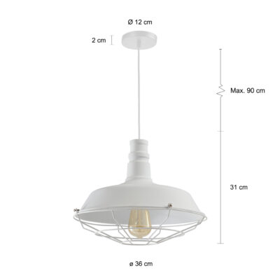 schaal met rooster lamp met een diameter van 36 cm