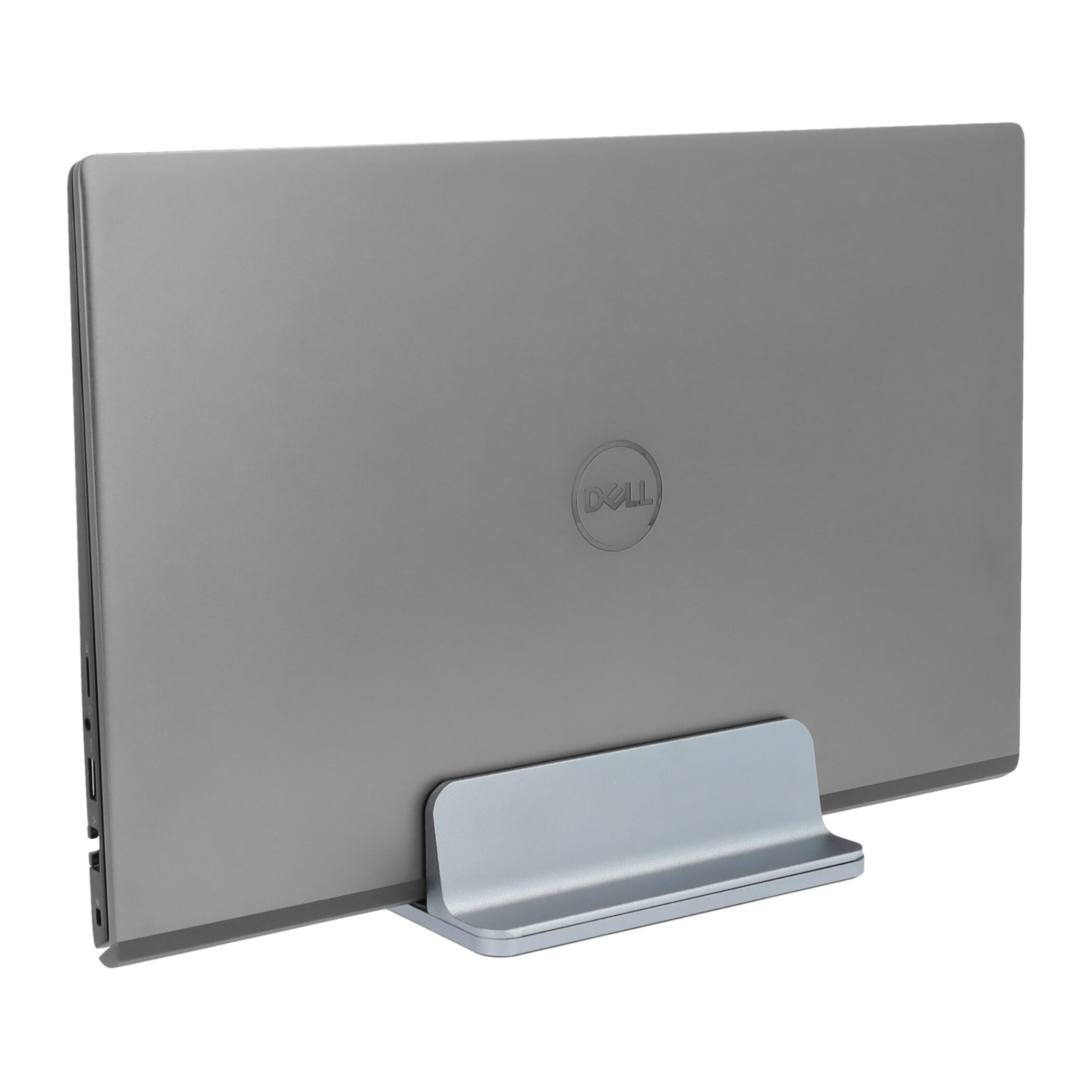 QUVIO Laptop standaard verticaal - Verstelbaar 1,4 tot 7,3 cm - Grijs