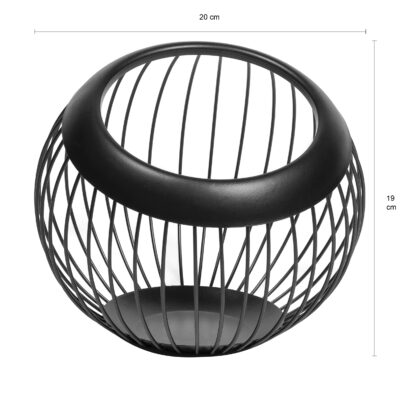 QUVIO Fruitschaal in bolvorm – Draadstaal – 20 x 19 cm (dxh)