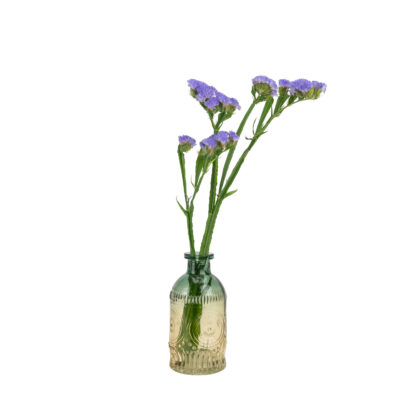 QUVIO Glazen vaas – 6 x 13 cm (dxh) – Geel/Blauw