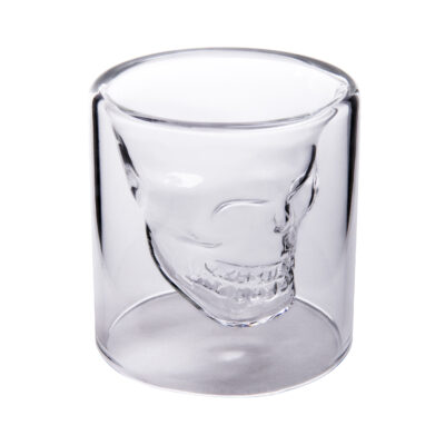 Aretica Shot glaasjes Skull – Echt glas – Set van 4