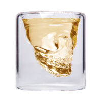 Aretica Shot glaasjes Skull – Echt glas – Set van 4
