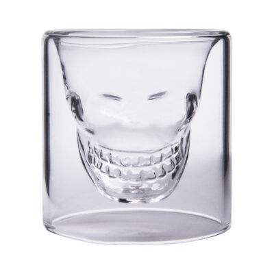 Aretica Shot glaasjes Skull – Echt glas – Set van 4