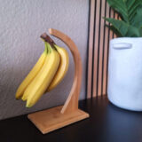 QUVIO Bananenhouder – 18 x 13 x 32 cm – Hout
