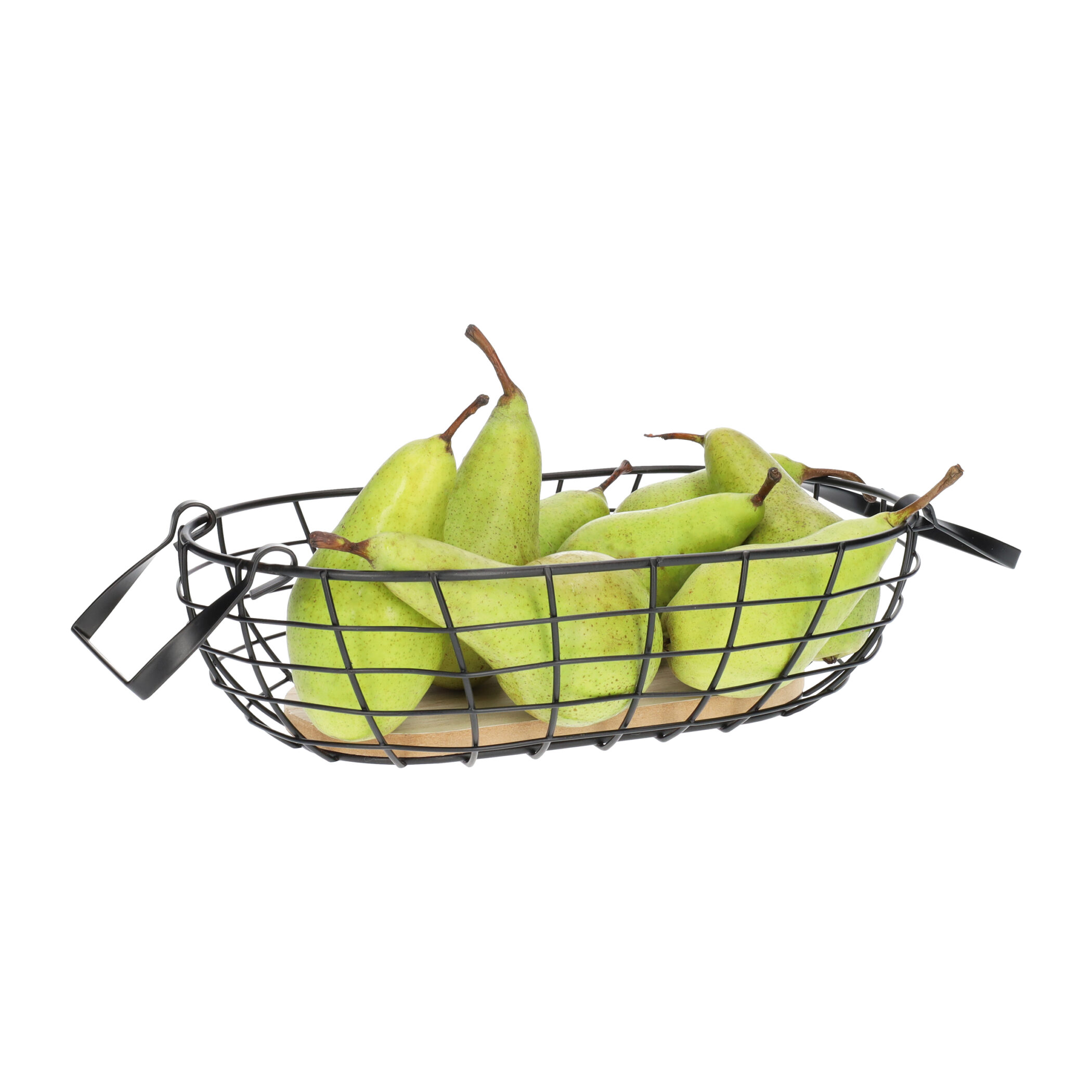 QUVIO Opbergmand / Fruitmand - Ovaal - Staal en hout