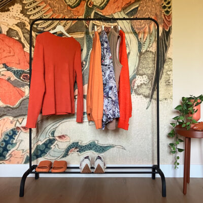 QUVIO Kledingrek met schoenen opbergruimte – 40 x 110 x 150 cm – Zwart