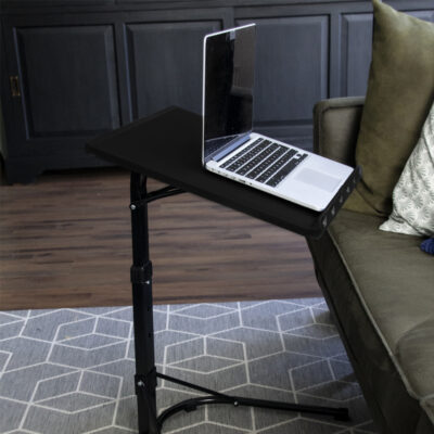 QUVIO Bijzettafel laptop – Hoogte verstelbaar – Zwart