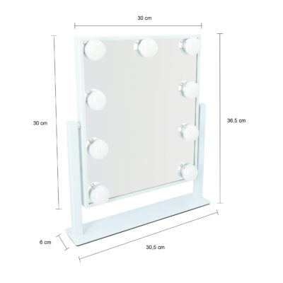 make up mirror holywood white