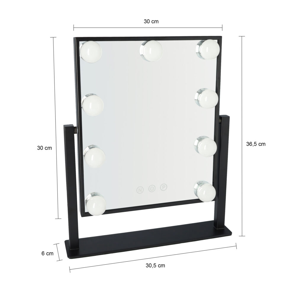 lyvion spiegel afmetingen zwart