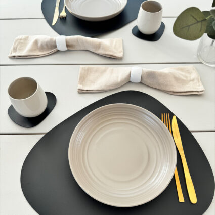 placemat lederlook zwart