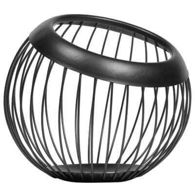 QUVIO Fruitschaal in bolvorm – Draadstaal – 20 x 19 cm (dxh)