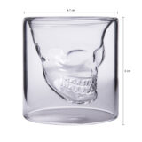 Aretica Shot glaasjes Skull – Echt glas – Set van 4