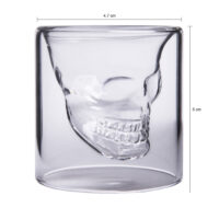 Aretica Shot glaasjes Skull – Echt glas – Set van 4