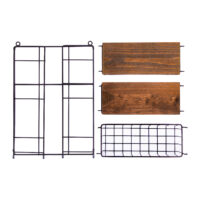 wand rek keuken hout metaal