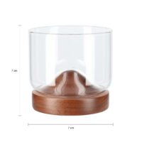 Aretica Whiskey glas – Houten onderzetter – 250 ml
