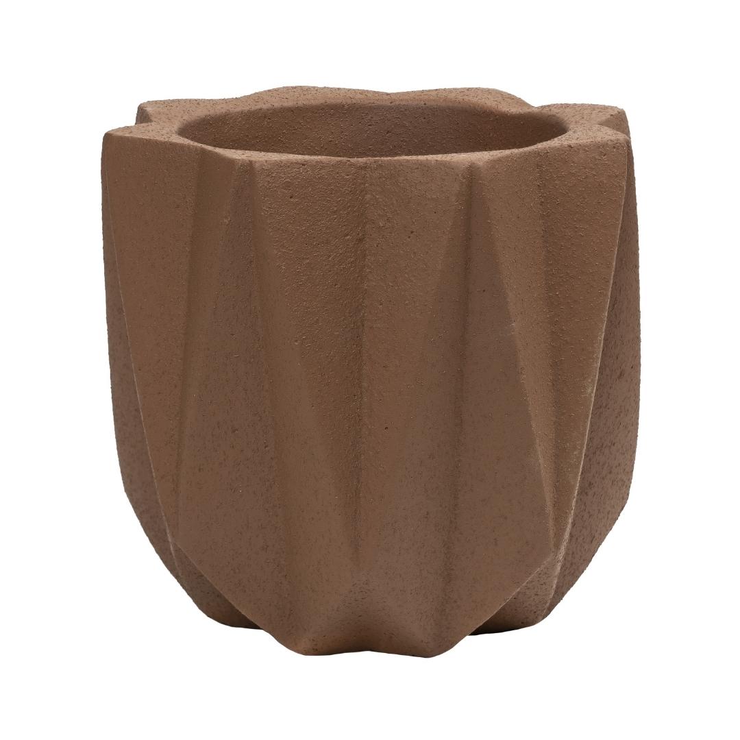 bloempot bruin cement QUVIO
