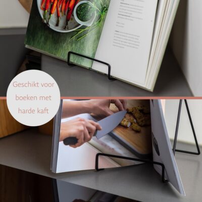 QUVIO Boekensteun minimalistisch – 15,5 x 13 x 14 cm – Zwart