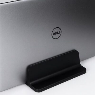 QUVIO Laptop standaard verticaal – Verstelbaar 1,4 tot 7,3 cm – Zwart