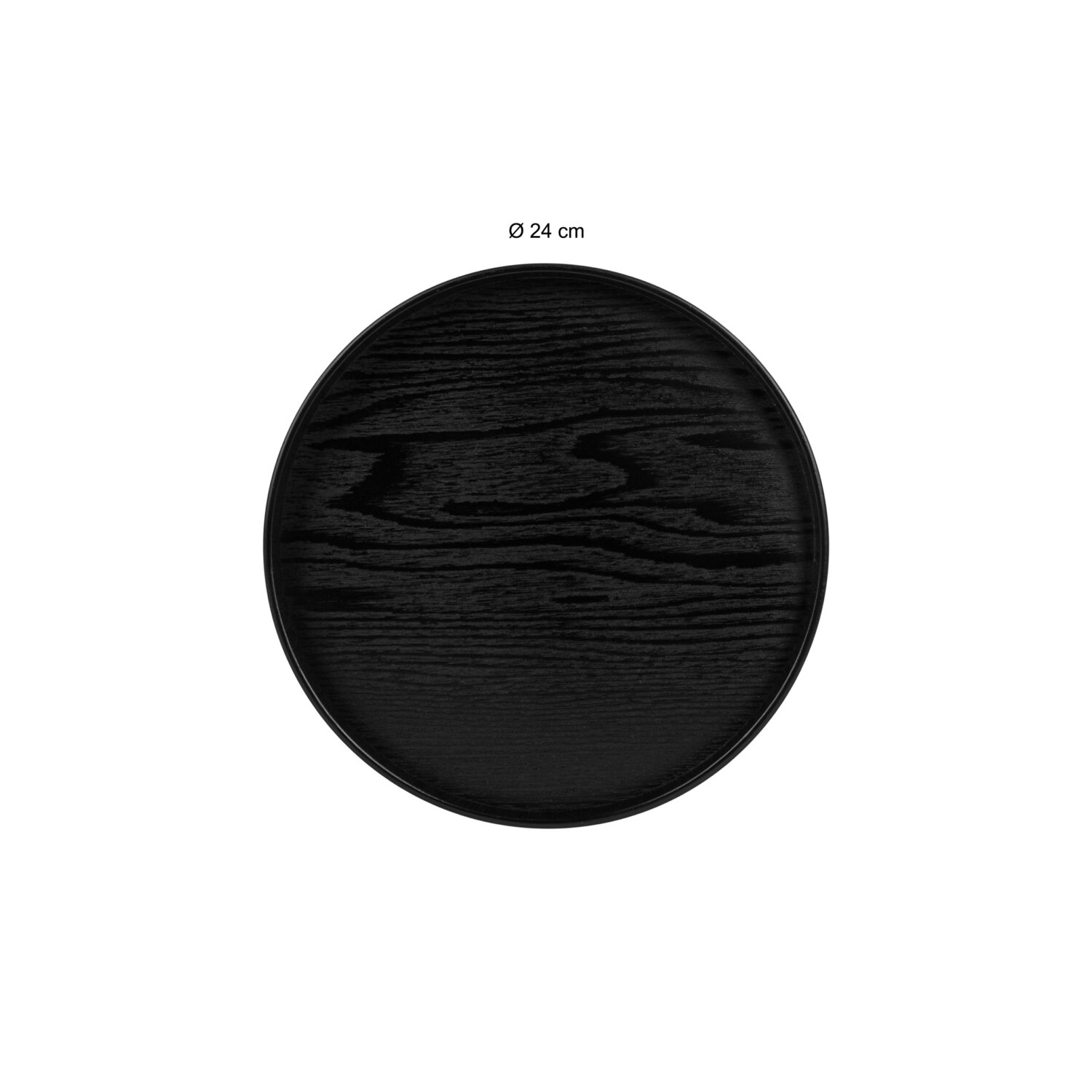 QUVIO Houten dienblad rond – Diameter 24 cm – Zwart