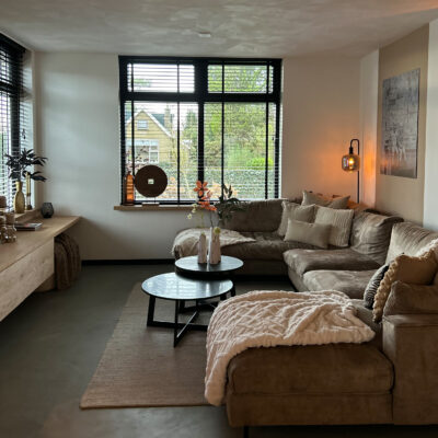 Vaas – Marble look – Keramiek - Wit - Goud