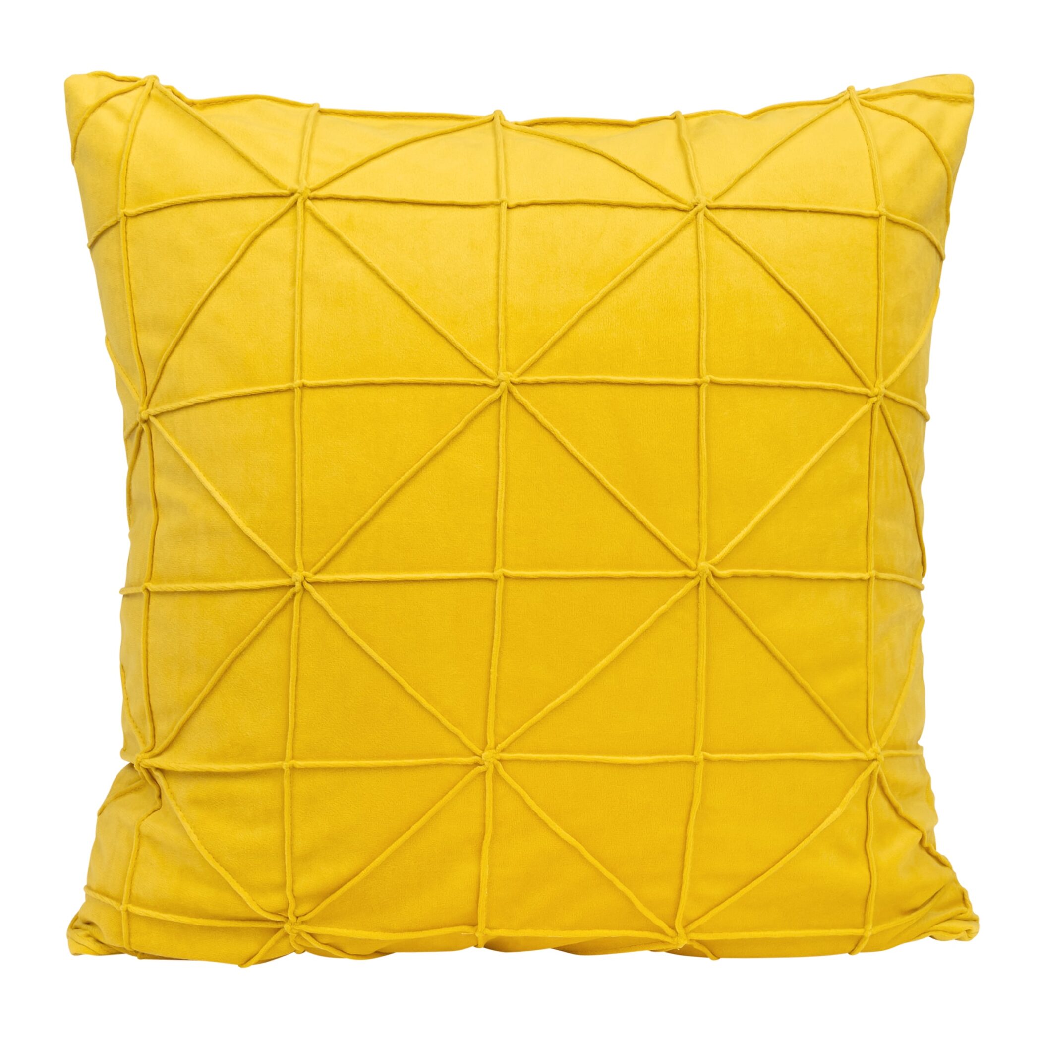 QUVIO Kussenhoes - Fluweel - 50 x 50 cm - Okergeel