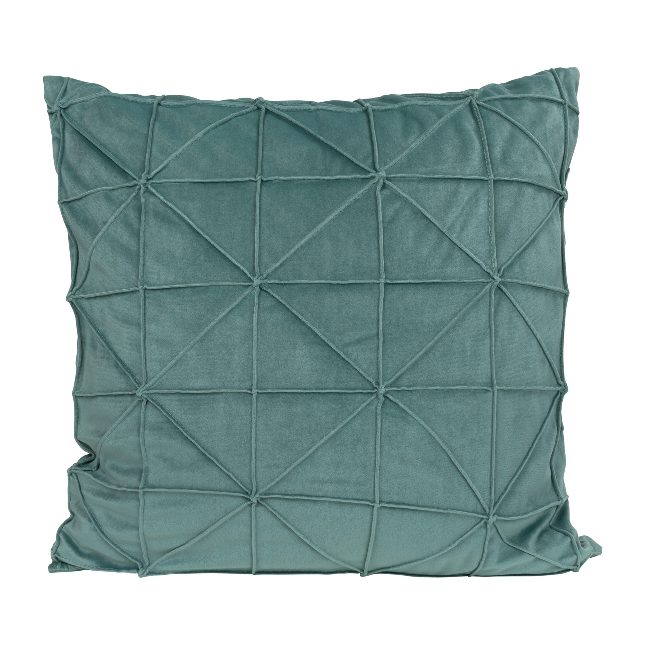 QUVIO Kussenhoes - Fluweel - 50 x 50 cm - Eucalyptus groen