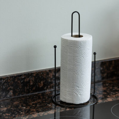 keukenrolhouder zwart metaal