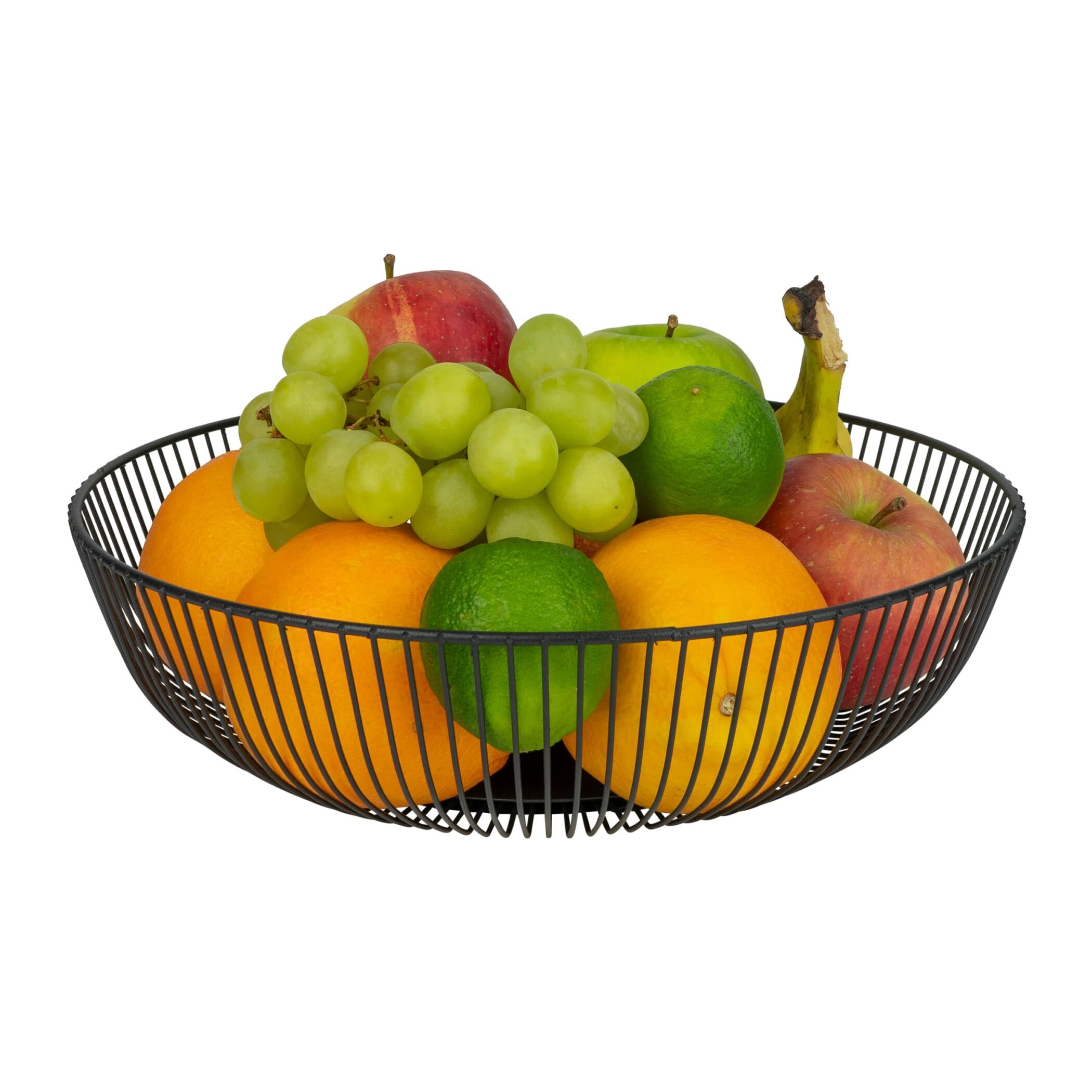 QUVIO Fruitschaal - Metaal - Diameter 28 cm - Zwart
