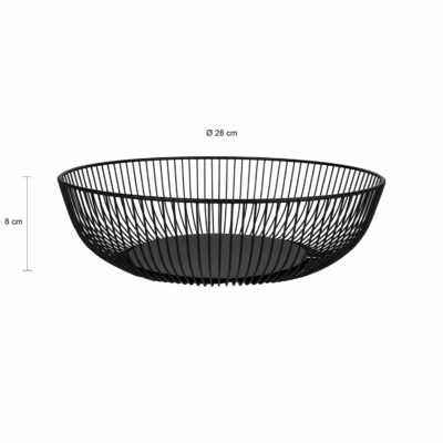 Maat zwarte fruitschaal van metaal