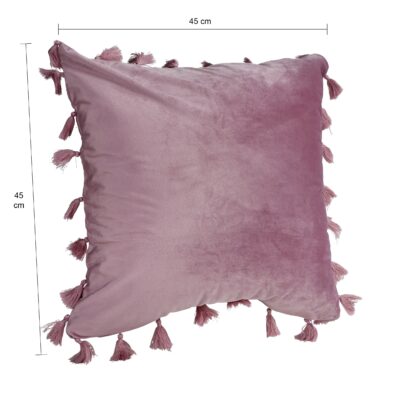 Roze sierkussen met franjes