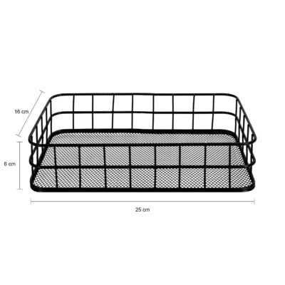 Zwarte draadstaal opbergmand