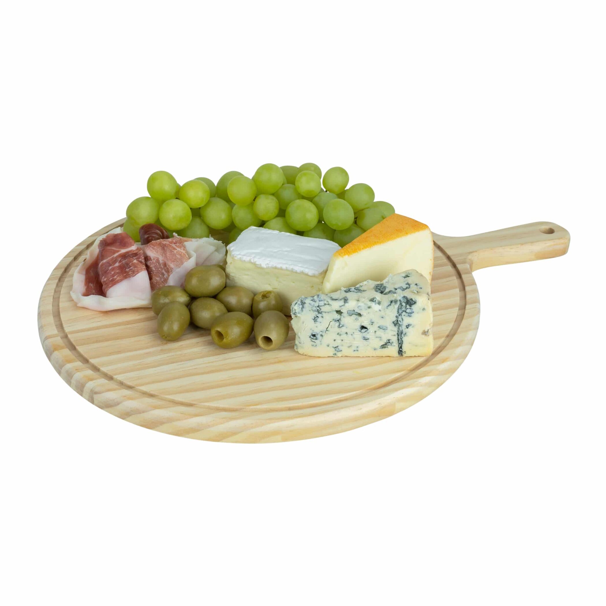 Krumble Serveerplank rond met handvat – Hout – Diameter 30 cm