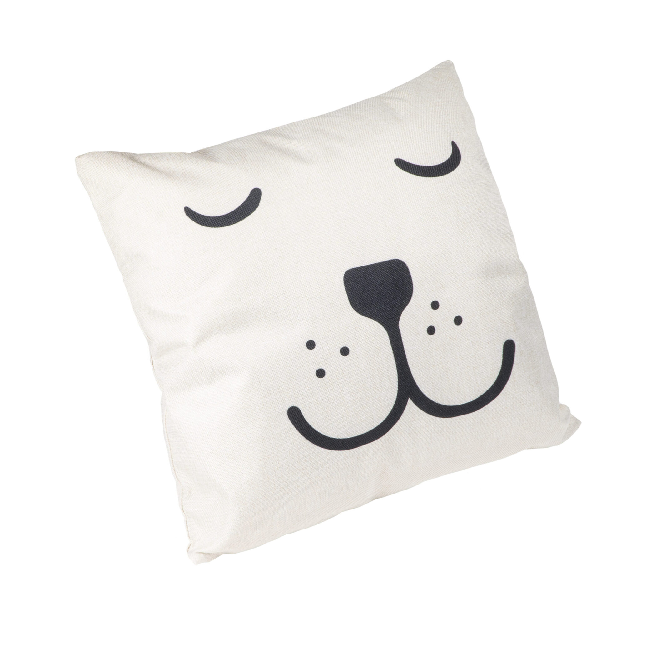QUVIO Sierkussen slapende beer - Gevuld - Polyester - 45 x 45 cm