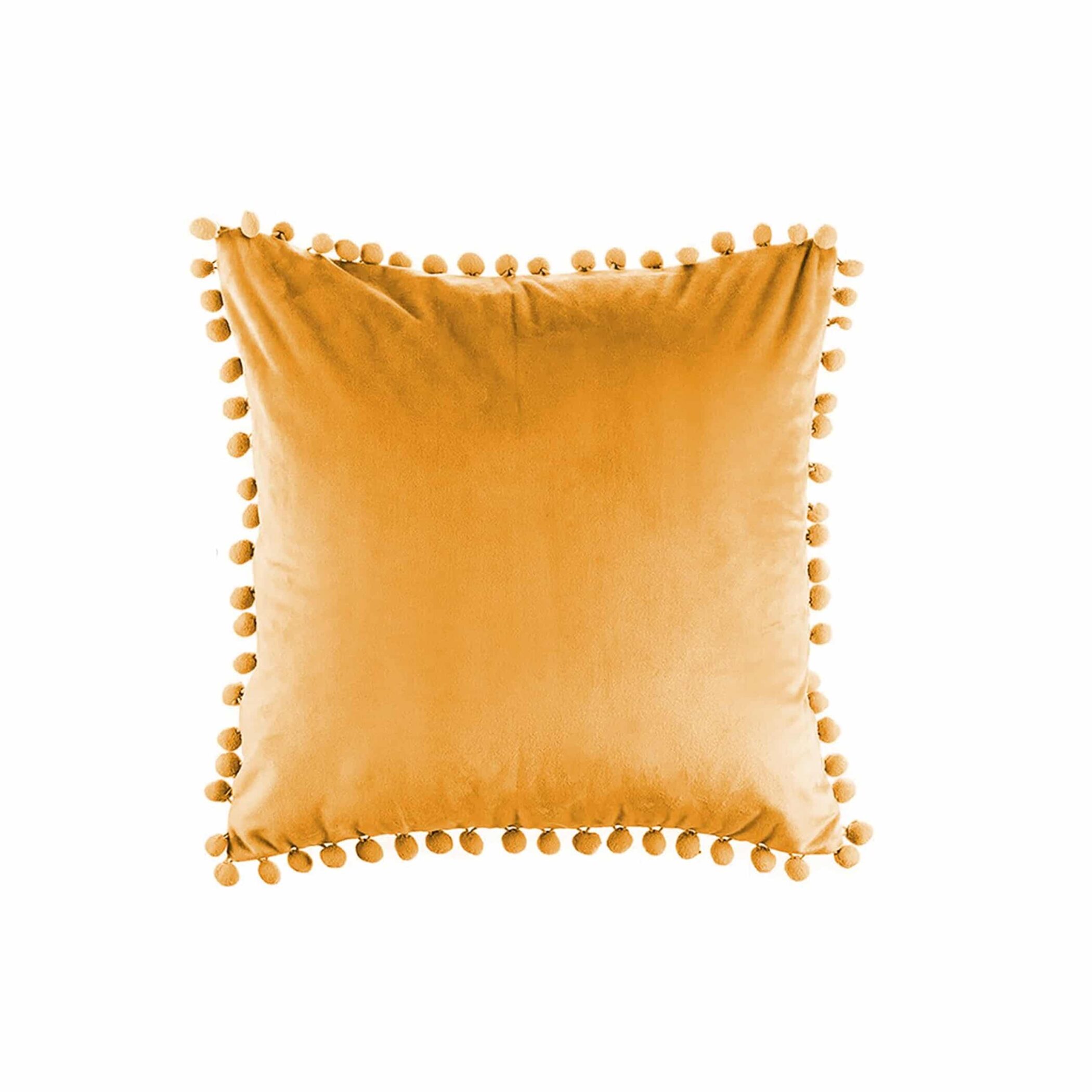 QUVIO Sierkussen met bolletjes - Gevuld - Fluweel - 50 x 50 cm - Geel