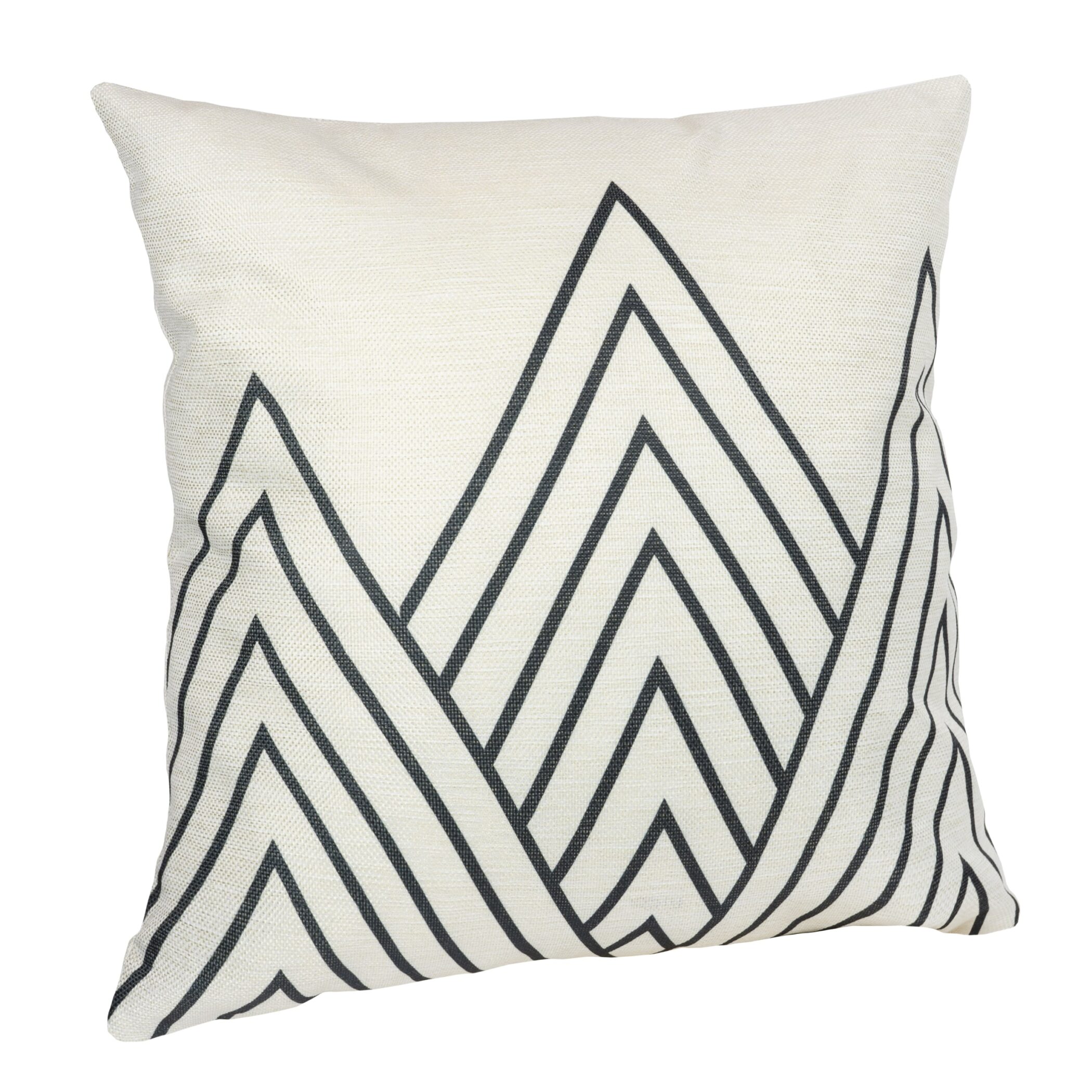 QUVIO Sierkussen met driehoek patroon - Gevuld - 45 x 45 cm - Zwart / Beige