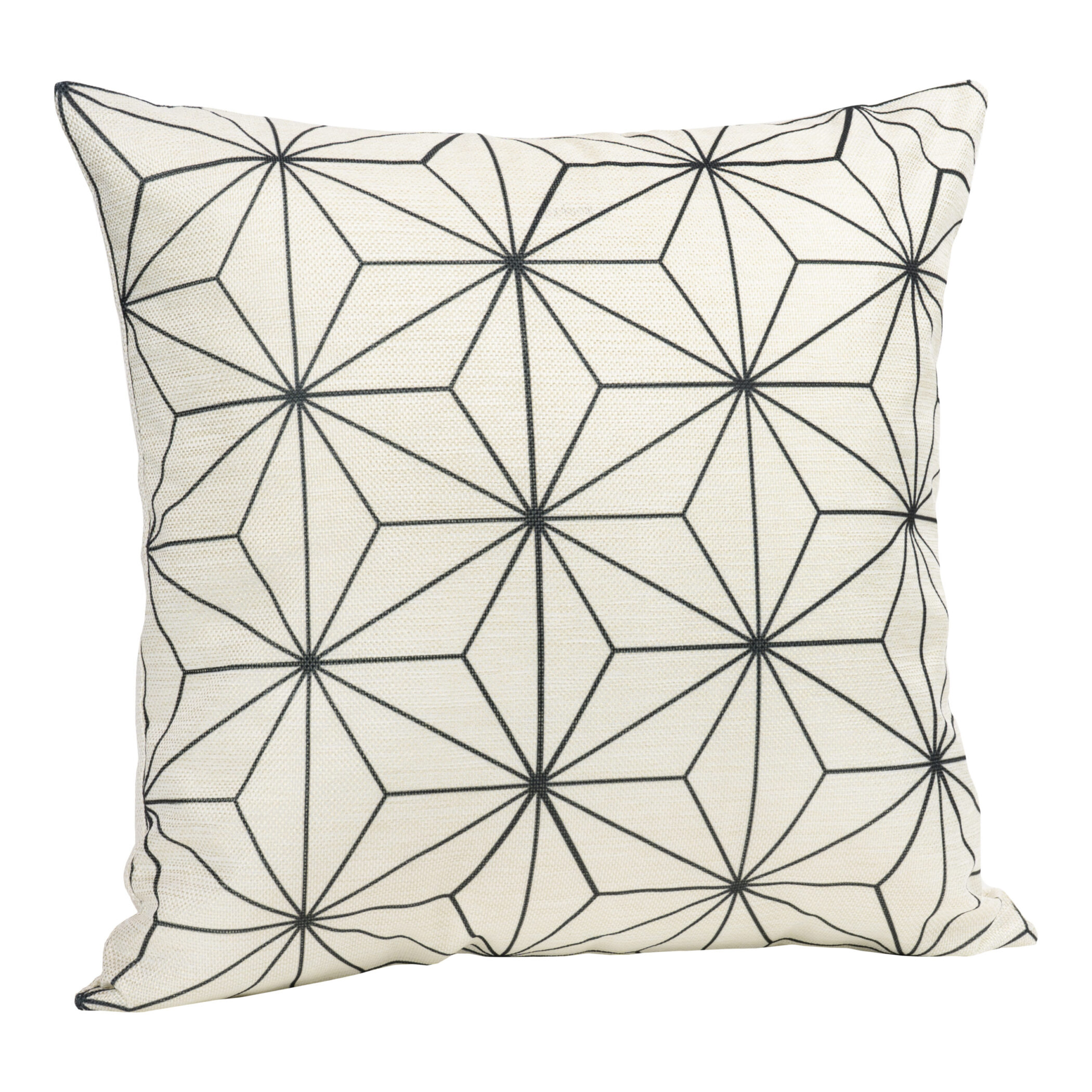 QUVIO Sierkussen met ster patroon - Gevuld - 45 x 45 cm - Zwart/Beige