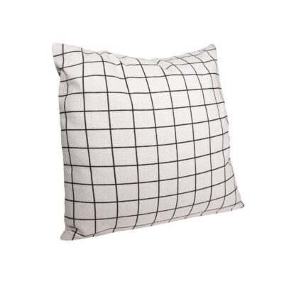 gevuld sierkussen vierkantjes wit