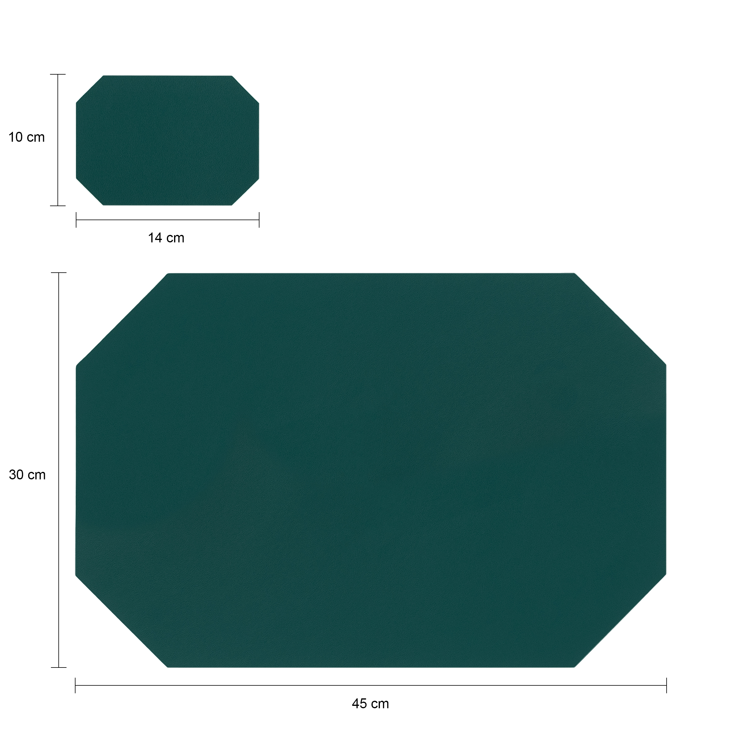 Donkergroene placemat met onderzetter