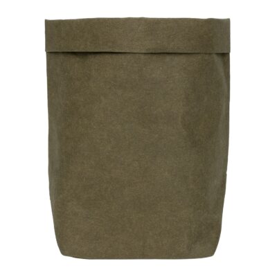 Plantenzak van kraftpapier in het donkergroen