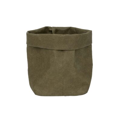 Donkergroene plantenzak van kraftpapier