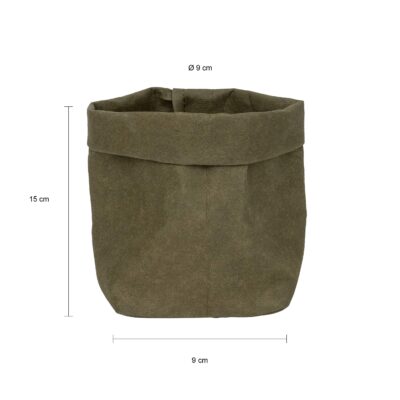 Donkergroene plantenzak van kraftpapier