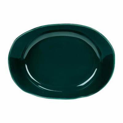 donkergroene serveerschalen van keramiek