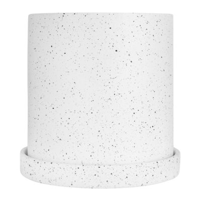 Witte bloempot van keramiek