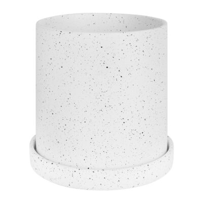 Witte bloempot van keramiek