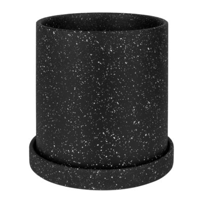 Zwarte bloempot van keramiek