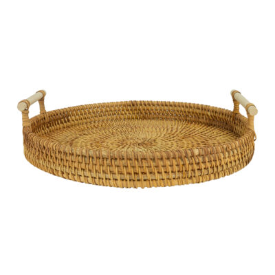 Dienblad met handvaten van rotan