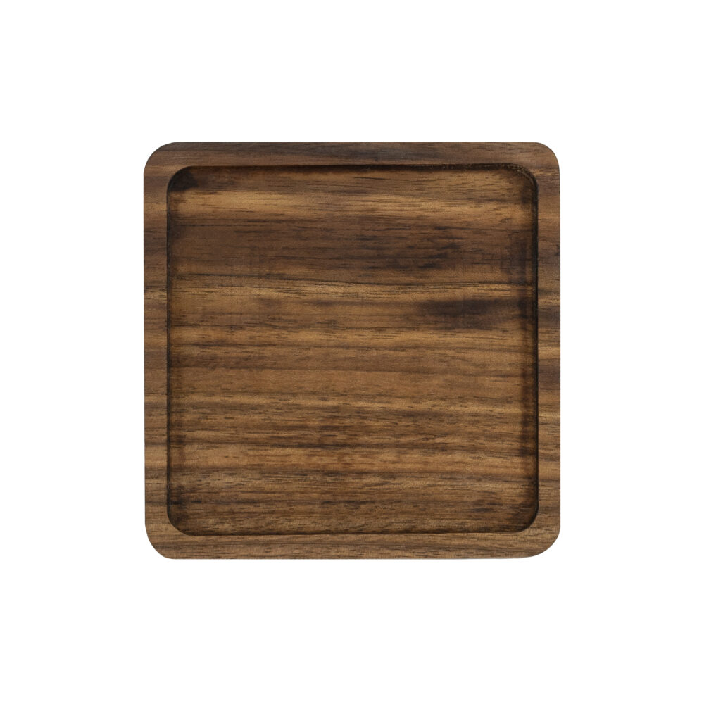Donkerbruine onderzetters set van 4 van hout