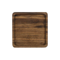 Donkerbruine onderzetters set van 4 van hout