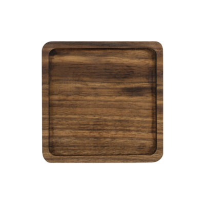 Donkerbruine onderzetters set van 4 van hout